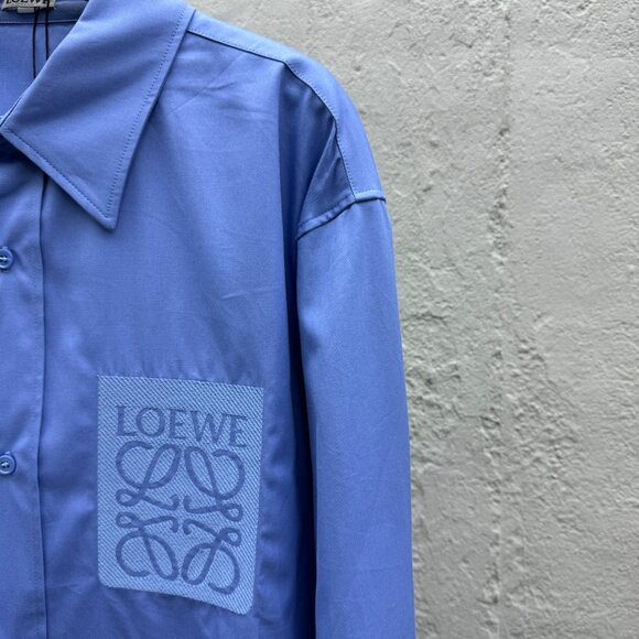 Loewe Couple's Embroidered Logo Chest Shirt Blue - Picture 7 of 16